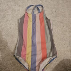 Mini Boden Colorful Striped Kids Swim One Piece